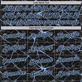 Custom Black-Light Blue 3D Pattern Abstract Network Crackle Performance Polo Shirt