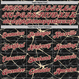 Custom Black Crimson-City Cream 3D Pattern Abstract Network Crackle Performance Polo Shirt