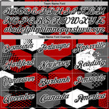 Custom Red Black Gray-White Modern Geometric Tech Hexagon Grid Performance Polo Shirt