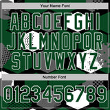 Custom Green Black Gray-White Modern Geometric Tech Hexagon Grid Performance Polo Shirt