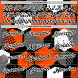 Custom Orange Black Gray-White Modern Geometric Tech Hexagon Grid Performance Polo Shirt