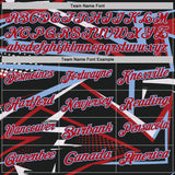 Custom Black Red-Light Blue Dynamic Geometric Shard Performance Polo Shirt