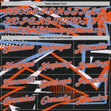 Custom Black Orange-Powder Blue Dynamic Geometric Shard Performance Polo Shirt