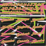 Custom Black Pink-Neon Green Dynamic Geometric Shard Performance Polo Shirt