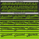 Custom Black-Neon Green Horizontal Gradient Stripe Performance Polo Shirt