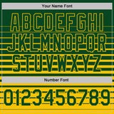 Custom Green-Yellow Horizontal Gradient Stripe Performance Polo Shirt