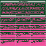 Custom Green-Pink Horizontal Gradient Stripe Performance Polo Shirt