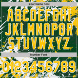 Custom Green Yellow-White Dynamic Splatter Brush Stroke Performance Polo Shirt