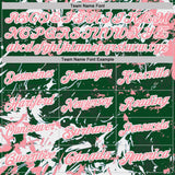 Custom Green Medium Pink-White Dynamic Splatter Brush Stroke Performance Polo Shirt
