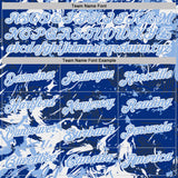 Custom Royal Light Blue-White Dynamic Splatter Brush Stroke Performance Polo Shirt