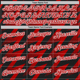 Custom Black Red-White Geometric Zigzag Shape Lightning Performance Polo Shirt