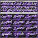 Custom Black Purple-White Geometric Zigzag Shape Lightning Performance Polo Shirt