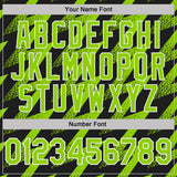 Custom Black Neon Green-White Geometric Zigzag Shape Lightning Performance Polo Shirt