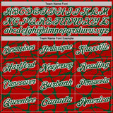 Custom Red Green-White 3D Pattern Abstract Network Crackle Performance Polo Shirt