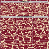 Custom Crimson-Cream 3D Pattern Abstract Network Crackle Performance Polo Shirt