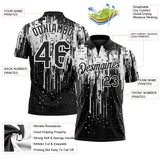 Custom Black-White Dripping Splatter Paint Performance Polo Shirt
