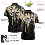 Custom Black City Cream-White Dripping Splatter Paint Performance Polo Shirt