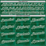 Custom Green Kelly Green-White Geometric Block Diagonal Line Hatching Performance Polo Shirt