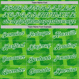 Custom Grass Green Aurora Green-White Geometric Block Diagonal Line Hatching Performance Polo Shirt