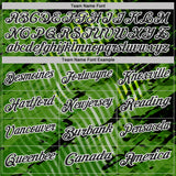 Custom Black Neon Green-White Abstract Grunge Splatter Diagonal Stripe Performance Polo Shirt