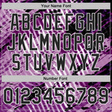 Custom Black Light Purple-White Abstract Grunge Splatter Diagonal Stripe Performance Polo Shirt
