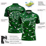 Custom Green Grass Green-White Cyber Mecha E-sport Geometric Shards Spike Performance Polo Shirt