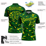Custom Green Grass Green-Light Yellow Cyber Mecha E-sport Geometric Shards Spike Performance Polo Shirt