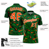 Custom Green Orange Grass Green-White Cyber Mecha E-sport Geometric Shards Spike Performance Polo Shirt