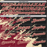 Custom Black Crimson-Cream Brush Stroke Shatter Splatter Performance Polo Shirt