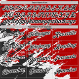 Custom Red Black-White Brush Stroke Shatter Splatter Performance Polo Shirt