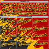 Custom Red Black-Gold Brush Stroke Shatter Splatter Performance Polo Shirt