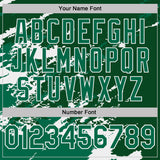 Custom Green Kelly Green-White Brush Stroke Shatter Splatter Performance Polo Shirt