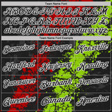 Custom Black Red Neon Green-White Dripping Splatter Cracked Texture Performance Polo Shirt