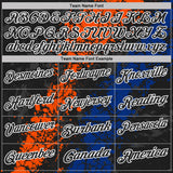 Custom Black Orange Royal-White Dripping Splatter Cracked Texture Performance Polo Shirt