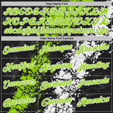 Custom Black Neon Green-White Dripping Splatter Cracked Texture Performance Polo Shirt