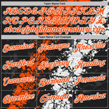 Custom Black Orange-White Dripping Splatter Cracked Texture Performance Polo Shirt