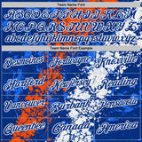 Custom Royal Orange-White Dripping Splatter Cracked Texture Performance Polo Shirt