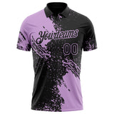 Custom Black-Light Purple Distressed Scratch Brush Stroke Performance Polo Shirt