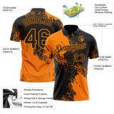 Custom Black-Bay Orange Distressed Scratch Brush Stroke Performance Polo Shirt