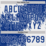 Custom Royal-White Distressed Scratch Brush Stroke Performance Polo Shirt