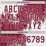 Custom Crimson-White Distressed Scratch Brush Stroke Performance Polo Shirt