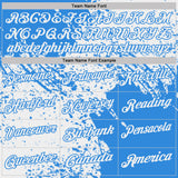 Custom White-Powder Blue Distressed Scratch Brush Stroke Performance Polo Shirt