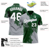 Custom Green White-Gray Distressed Scratch Brush Stroke Performance Polo Shirt