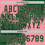 Custom Green-Medium Pink Distressed Scratch Brush Stroke Performance Polo Shirt