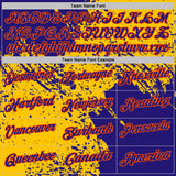 Custom Yellow Dark Purple-Orange Distressed Scratch Brush Stroke Performance Polo Shirt