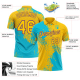 Custom Yellow Lakes Blue-Purple Distressed Scratch Brush Stroke Performance Polo Shirt