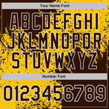 Custom Yellow Brown-White Distressed Scratch Brush Stroke Performance Polo Shirt
