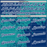 Custom Teal US Navy Blue-White Distressed Scratch Brush Stroke Performance Polo Shirt