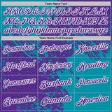 Custom Purple Teal-White Distressed Scratch Brush Stroke Performance Polo Shirt