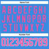 Custom Powder Blue Pink-White Hockey Jersey